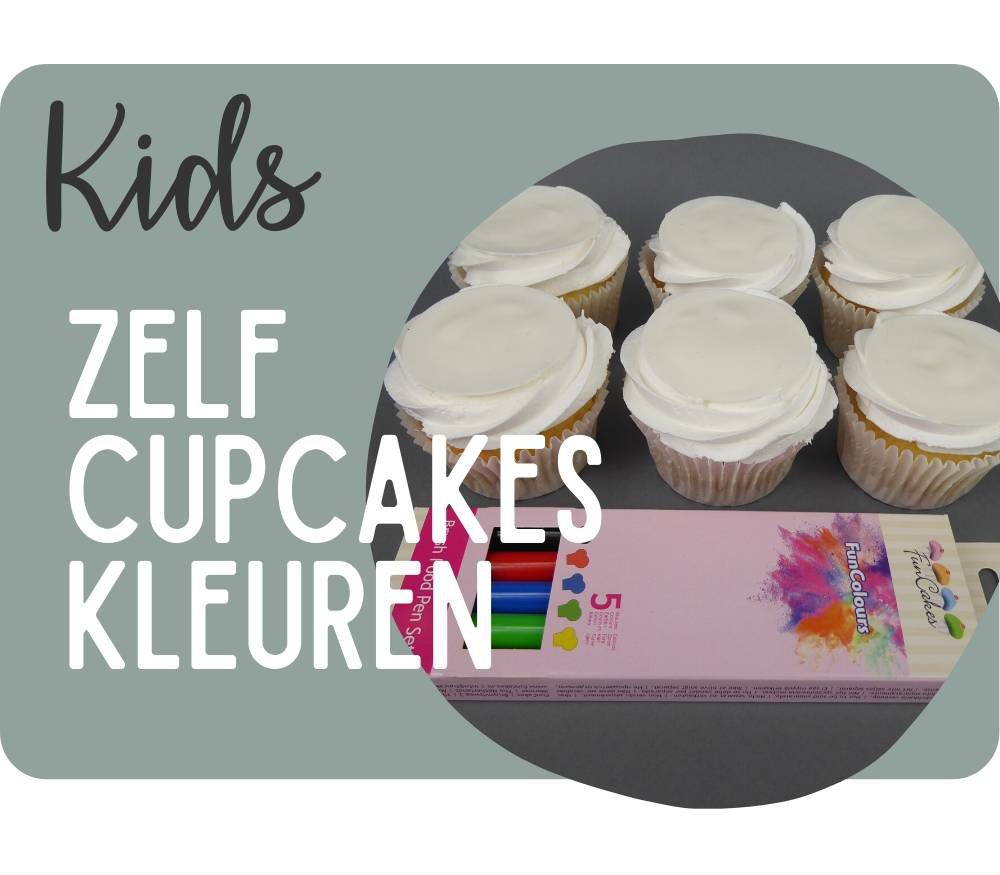 levering aan huis Uitgebreid samenvoegen Pakketten :: Voor kids :: 'Zelf kleuren op eetbaar papier' cupcakes pakket