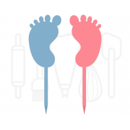  Cupcakeprikker - Gender reveal baby voetjes 12 stuks, fig. 1 