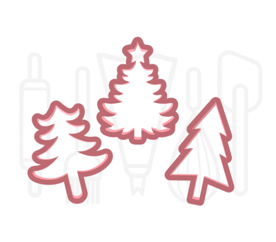  Kerstbomen uitstekers set 3 - 3D geprint, fig. 1 
