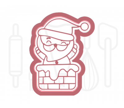 Kerstman in schoorsteen uitsteker + stempel - 3D-geprint, fig. 1 